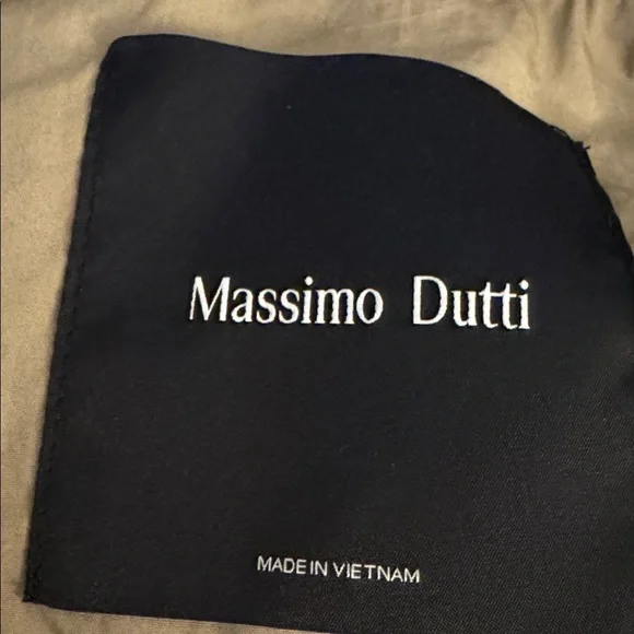 Massimo Dutti Army Green Jacket Blazer Relaxed Fit Fray Hem Pockets M Casual - Picture 9 of 12